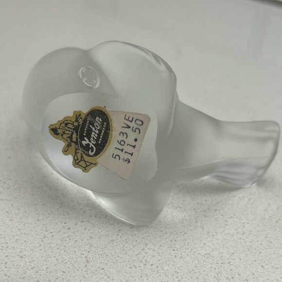 Vintage Fenton Clear Satin Songbird Bird - Picture 6 of 11